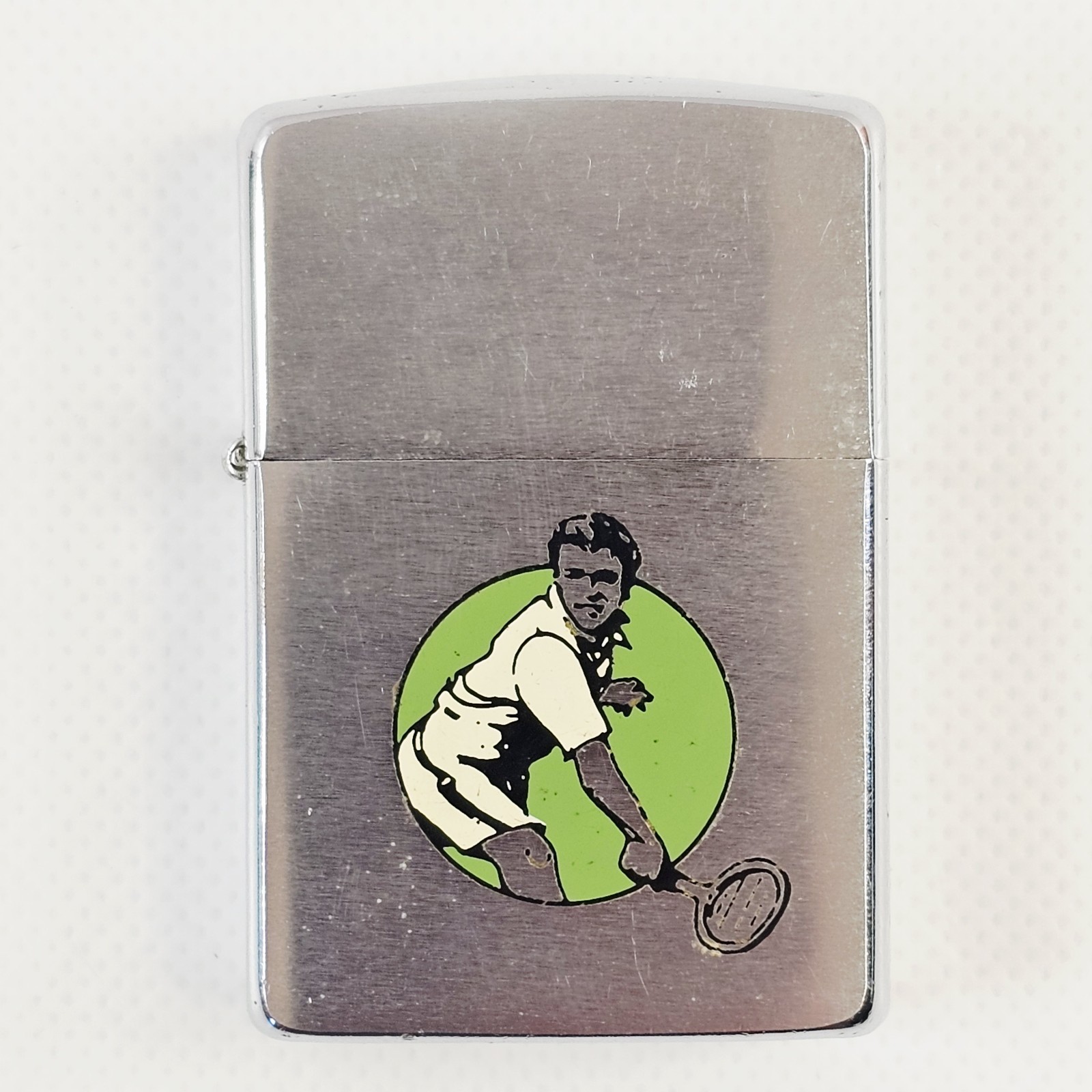 Zippo Tennis Player Cigarette Lighter Chrome Made In USA Vtg