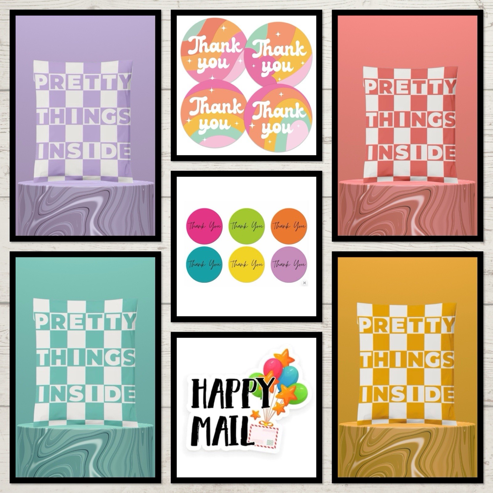 Poly Mailers Checkered Assortment 10x13