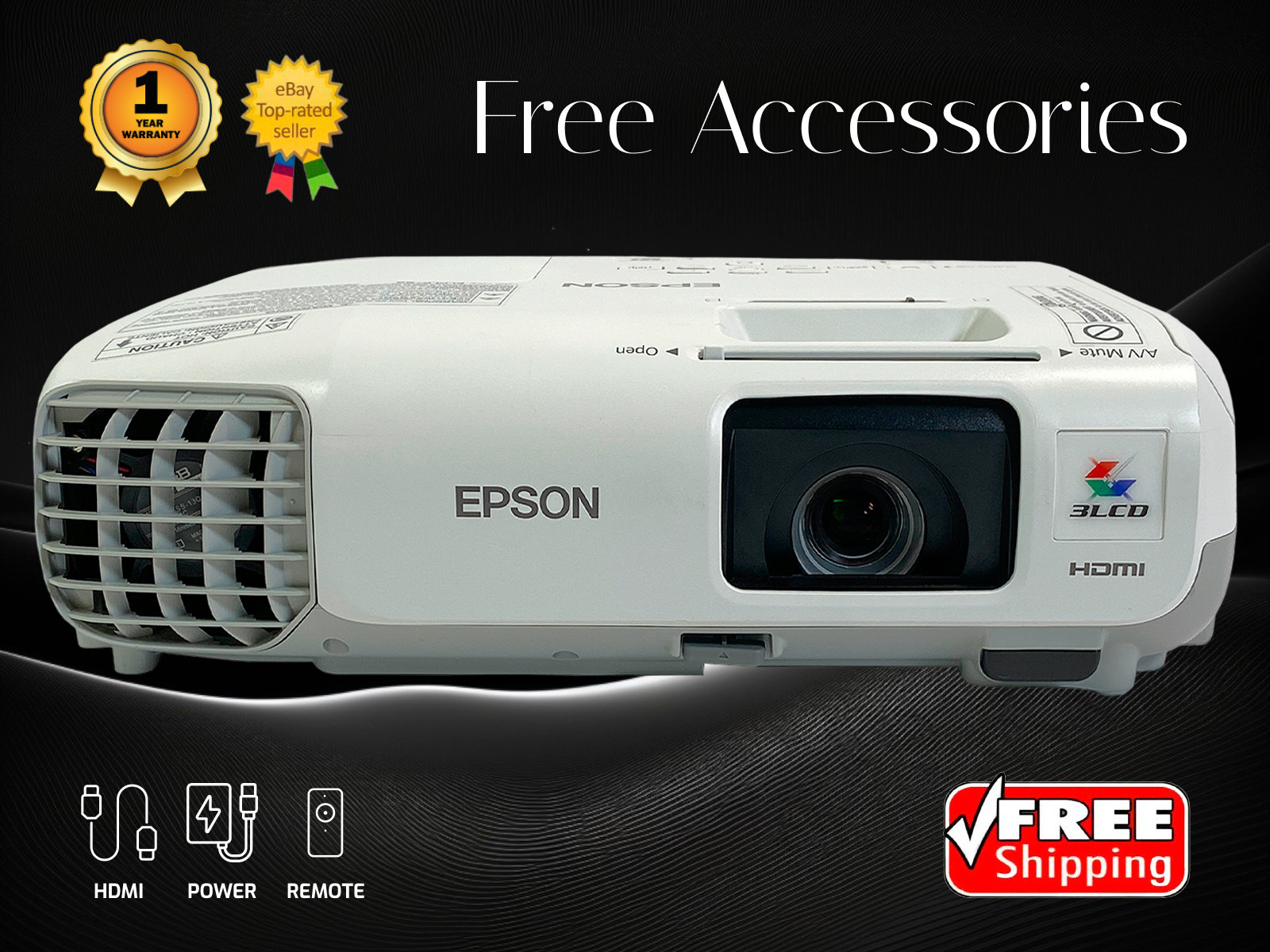 Epson PowerLite S27 3LCD Projector iProjection App 2700 Lumens + 1 Year Warranty
