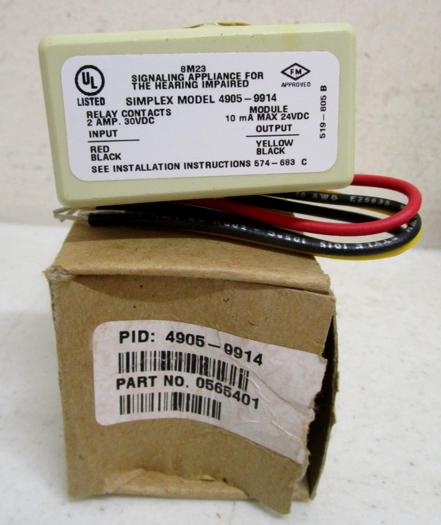 1 NEW SIMPLEX 4905-9914 RELAY MODULE SIGNALING APPLIANCE FOR HEARING IMPAIRED