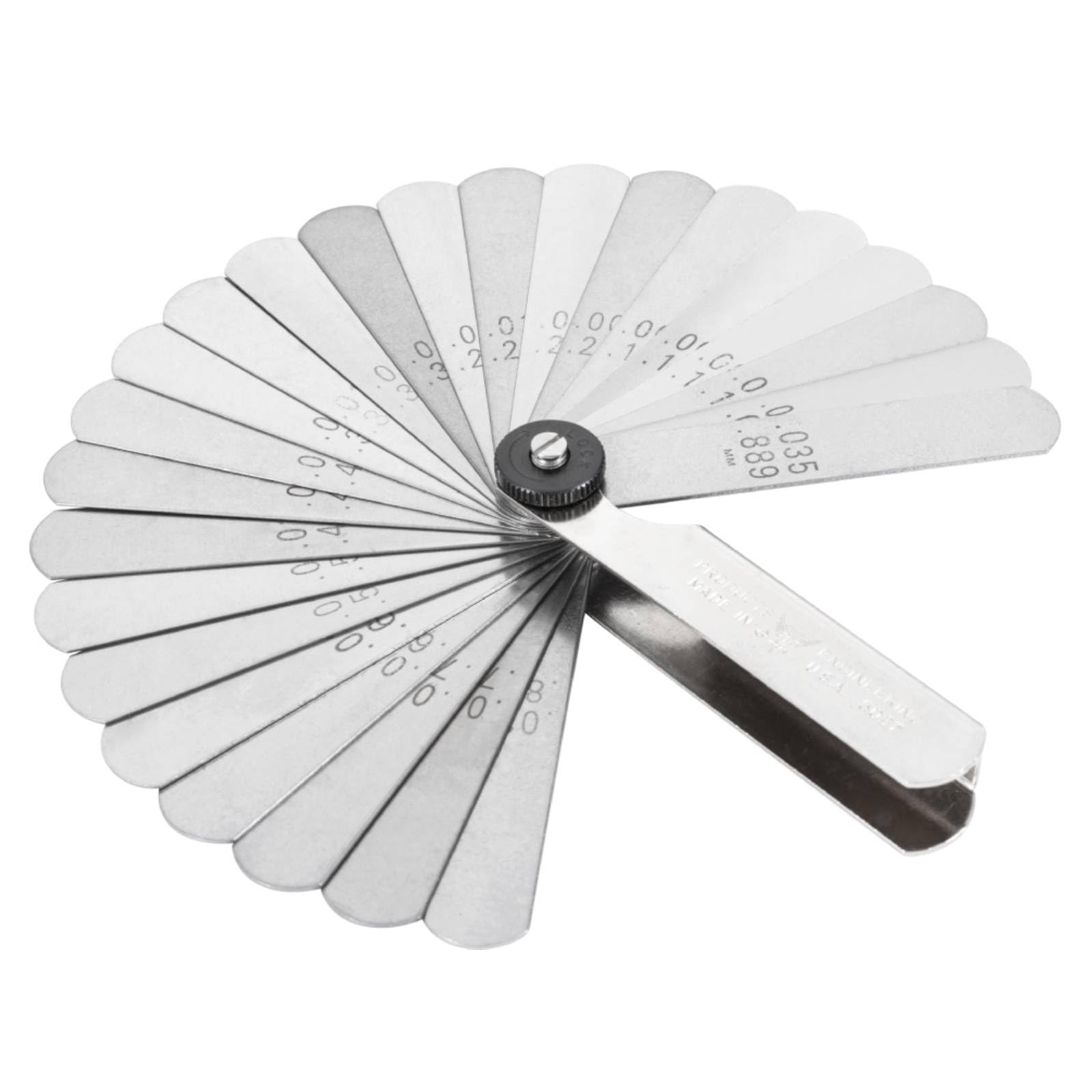 PEC Tools Feeler Gauge Set, 26 Straight Blades, 0.0015-0.035", Made in USA