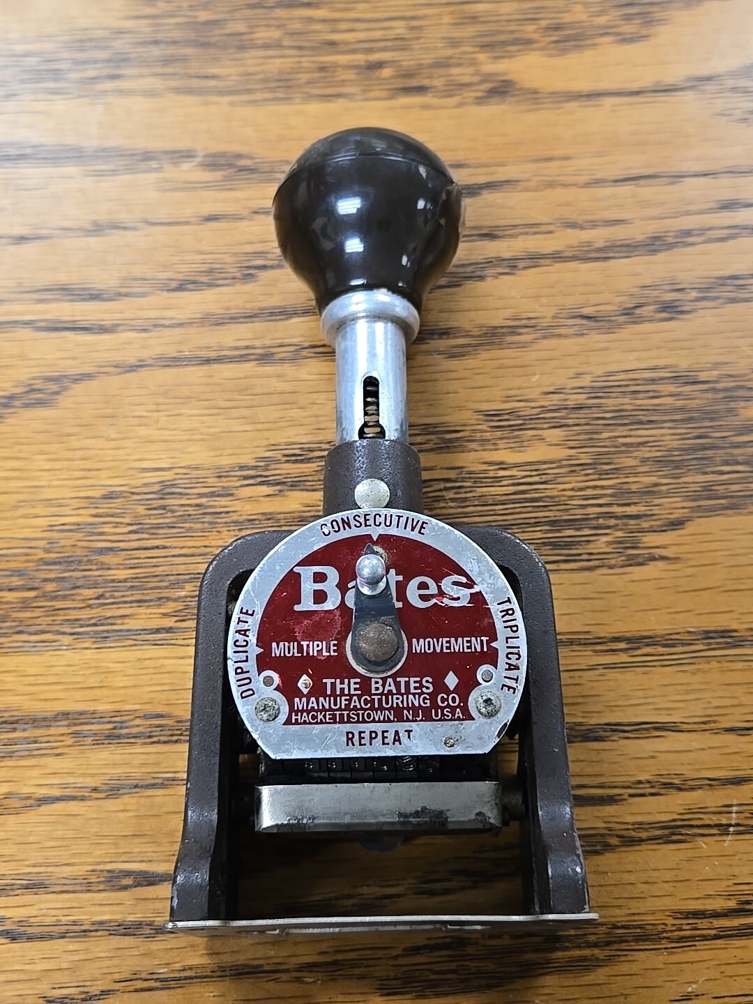Vintage Bates Numbering Machine 6 Wheel Style E Stamper Works