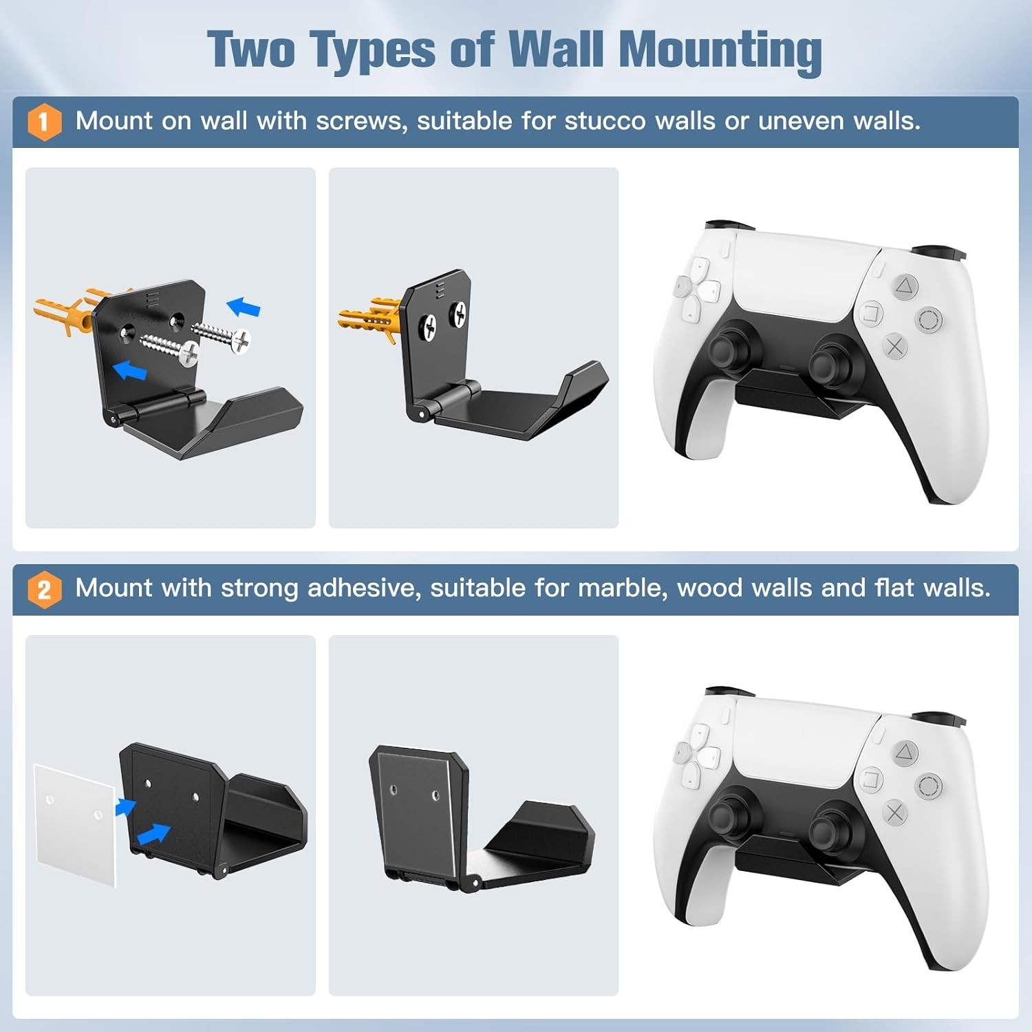 KUNSLUCK 6 Pack Controller Wall Mount – Universal Game Controller Holder for P