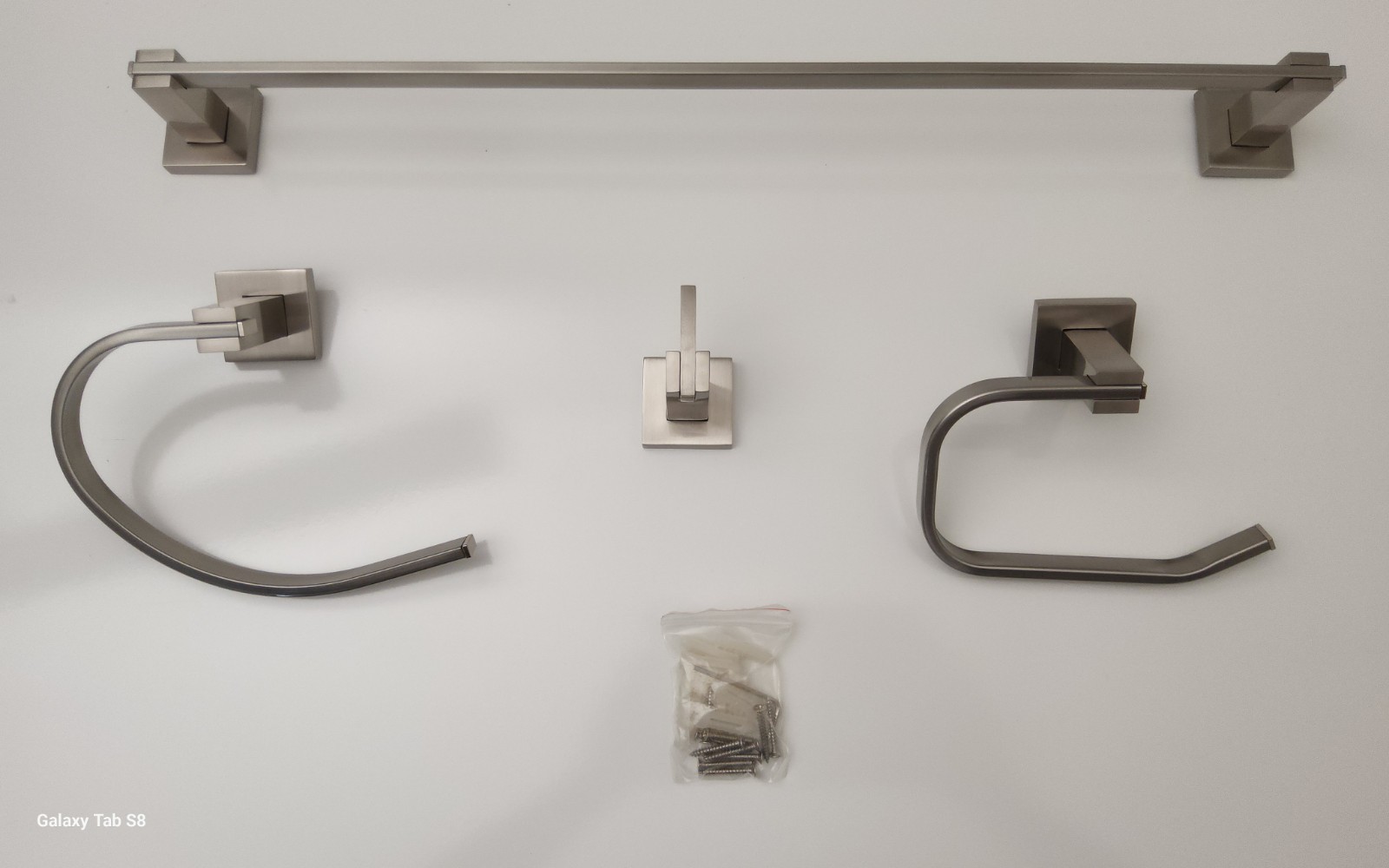 4 Piece Bathroom Accessories - Brushed Nickel