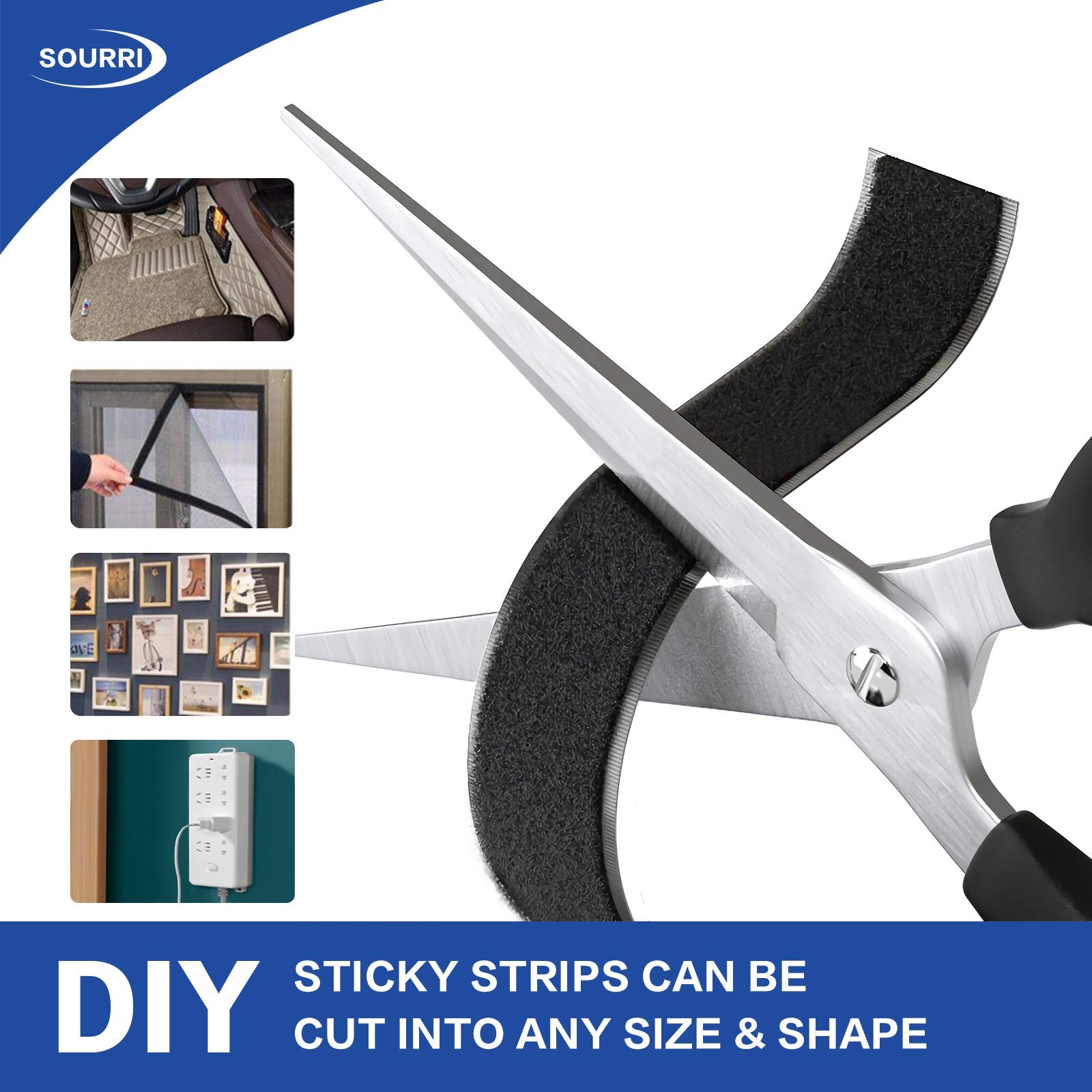 2" x 26' Heavy Duty Hook and Loop Tape - Self-Adhesive Fastener Roll for Crafts