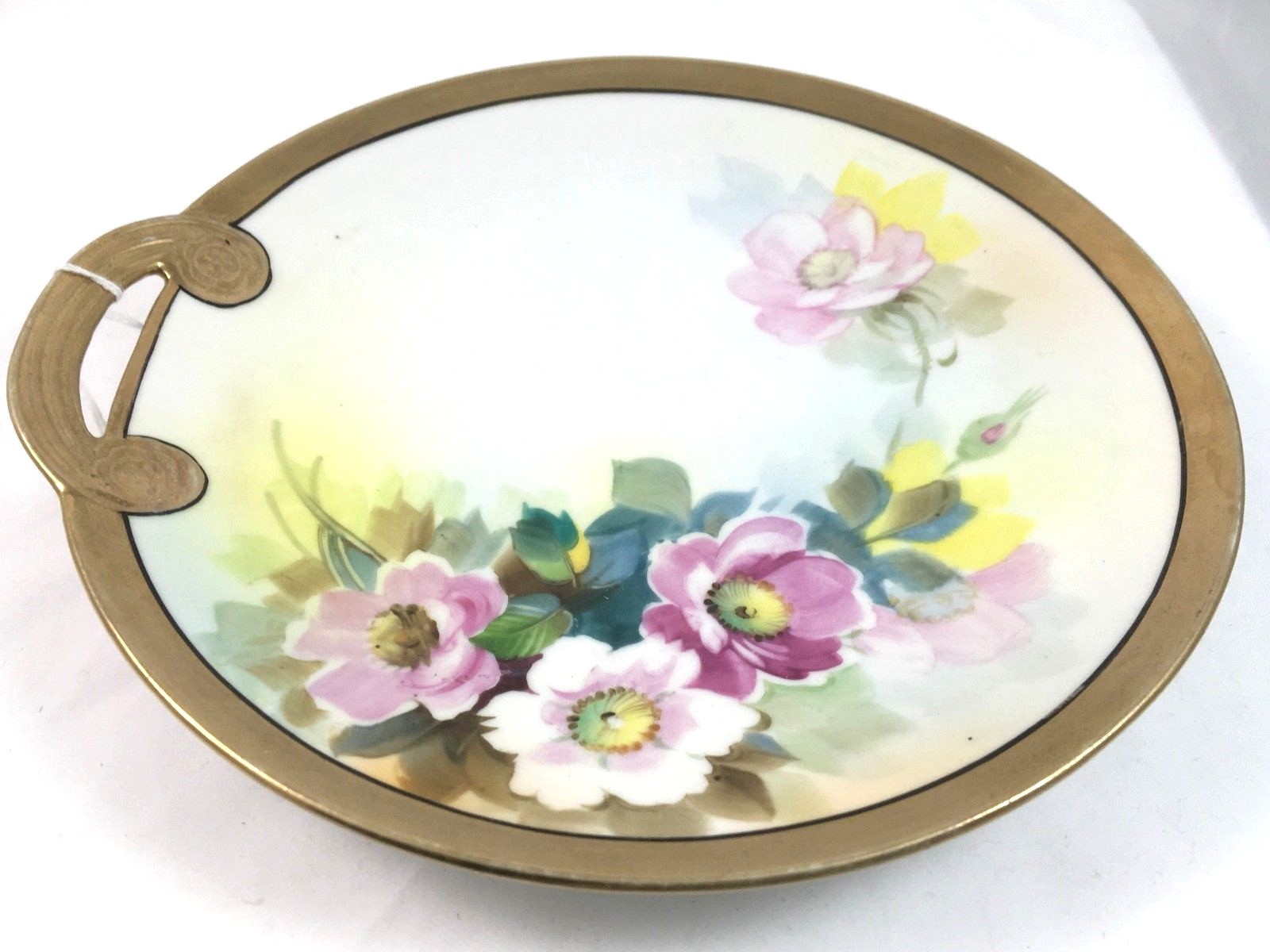 Hand Painted Nippon Dish Gold Trim with Handle