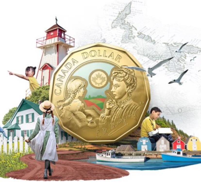 2024 Canada Colourized Loonie Coin 150th Anniversary L M Montgomery 1$