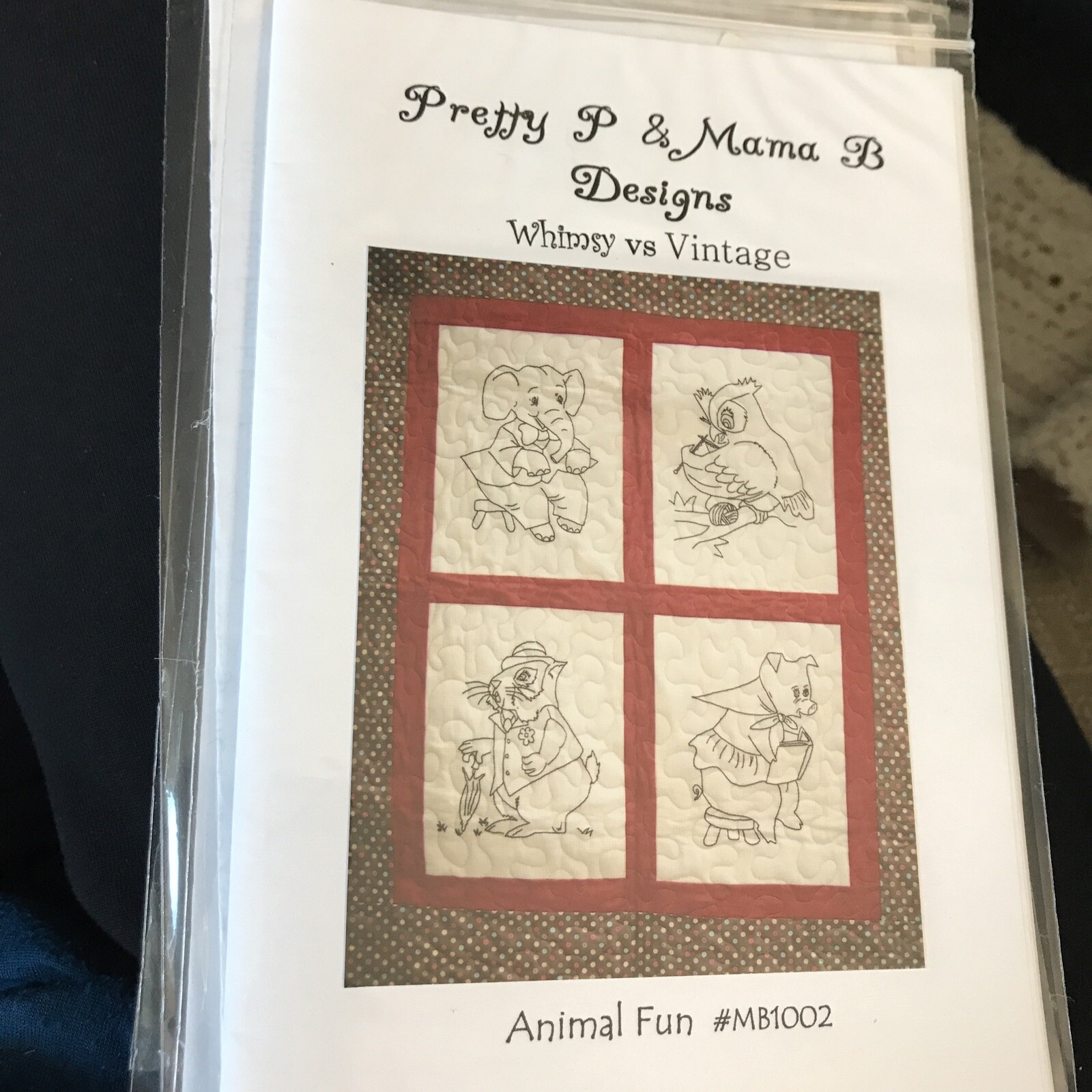 Animal Fun Quilt Pattern Appliqué Embroidery Pretty P & Mama B Design