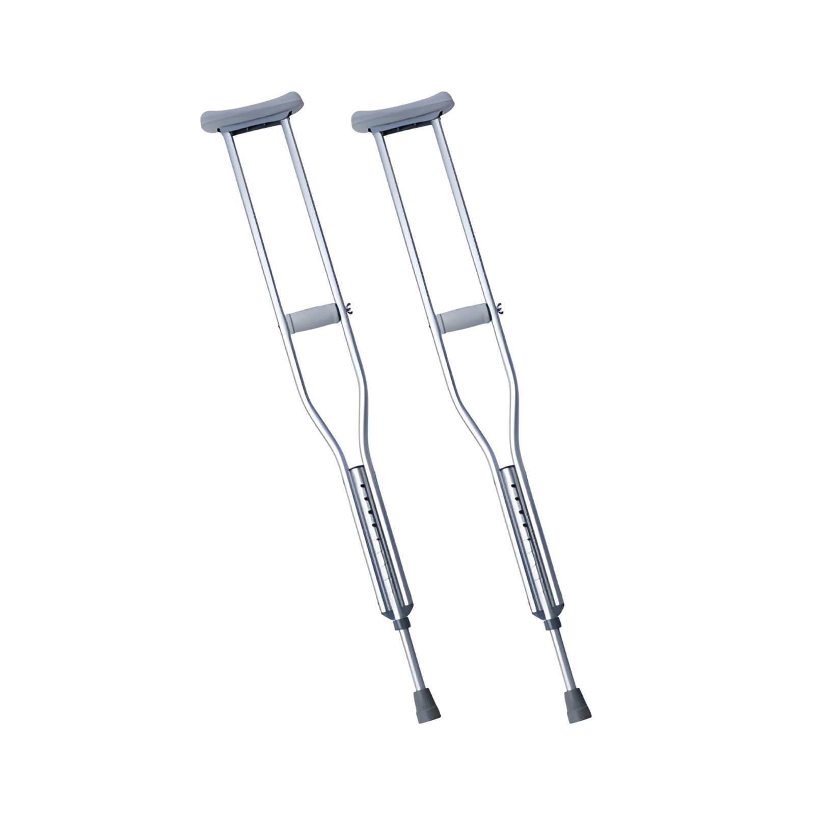 Pair of Adult Aluminum Push-Button Crutches - Adjustable 62-70 inches  - 300lbs