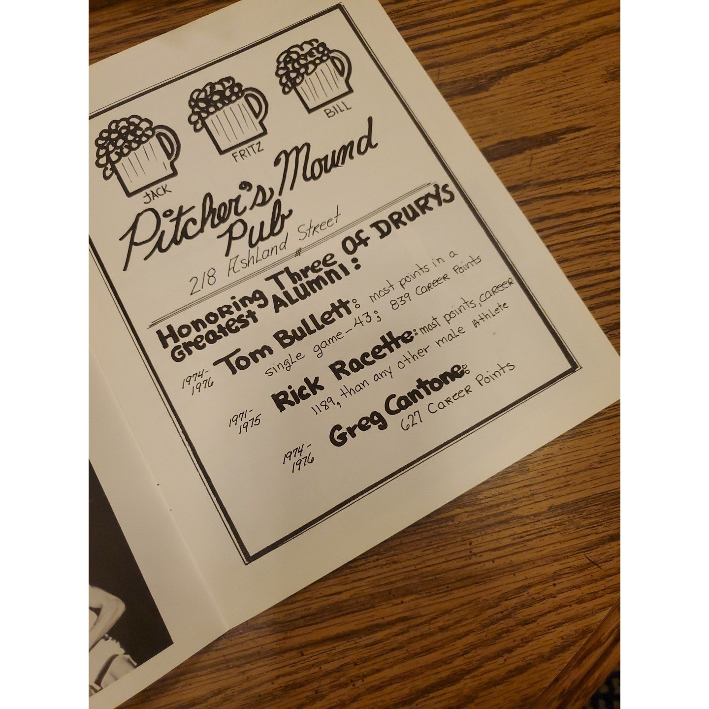 1990 Drury High School Boys Basketball Program Book
