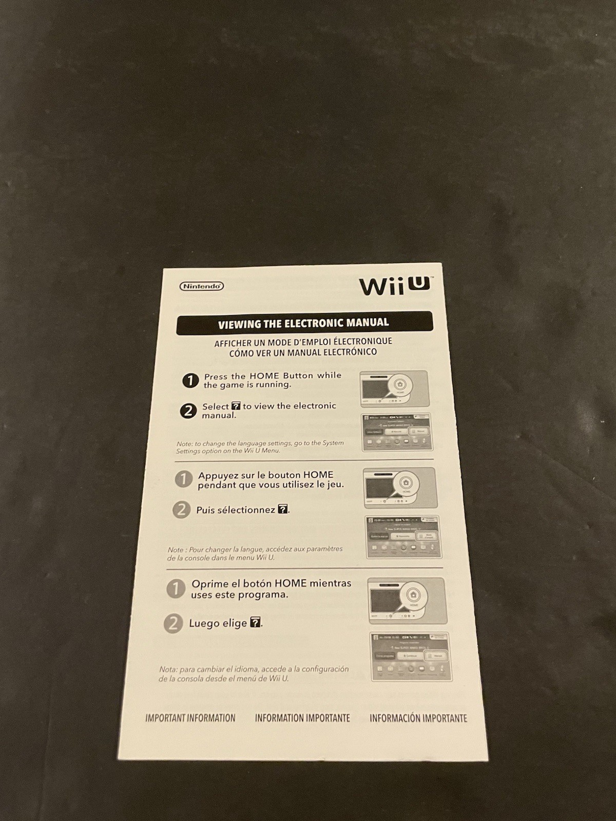 Nintendo Wii U Insert