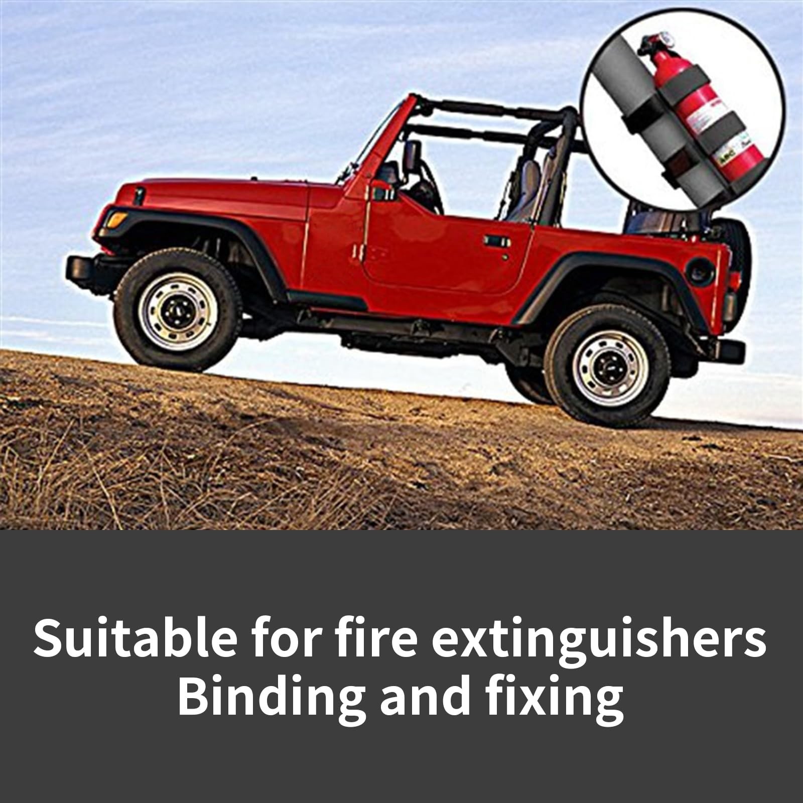 1 Pcs Red Fire Extinguisher Holder, Adjustable Fire Extinguisher Fixed Belt ,...