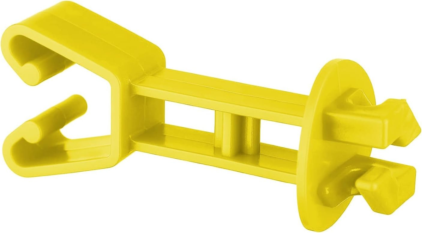 25-Pack Electric Fence Chain Link Extended Insulators, Yellow | Secure Offset...