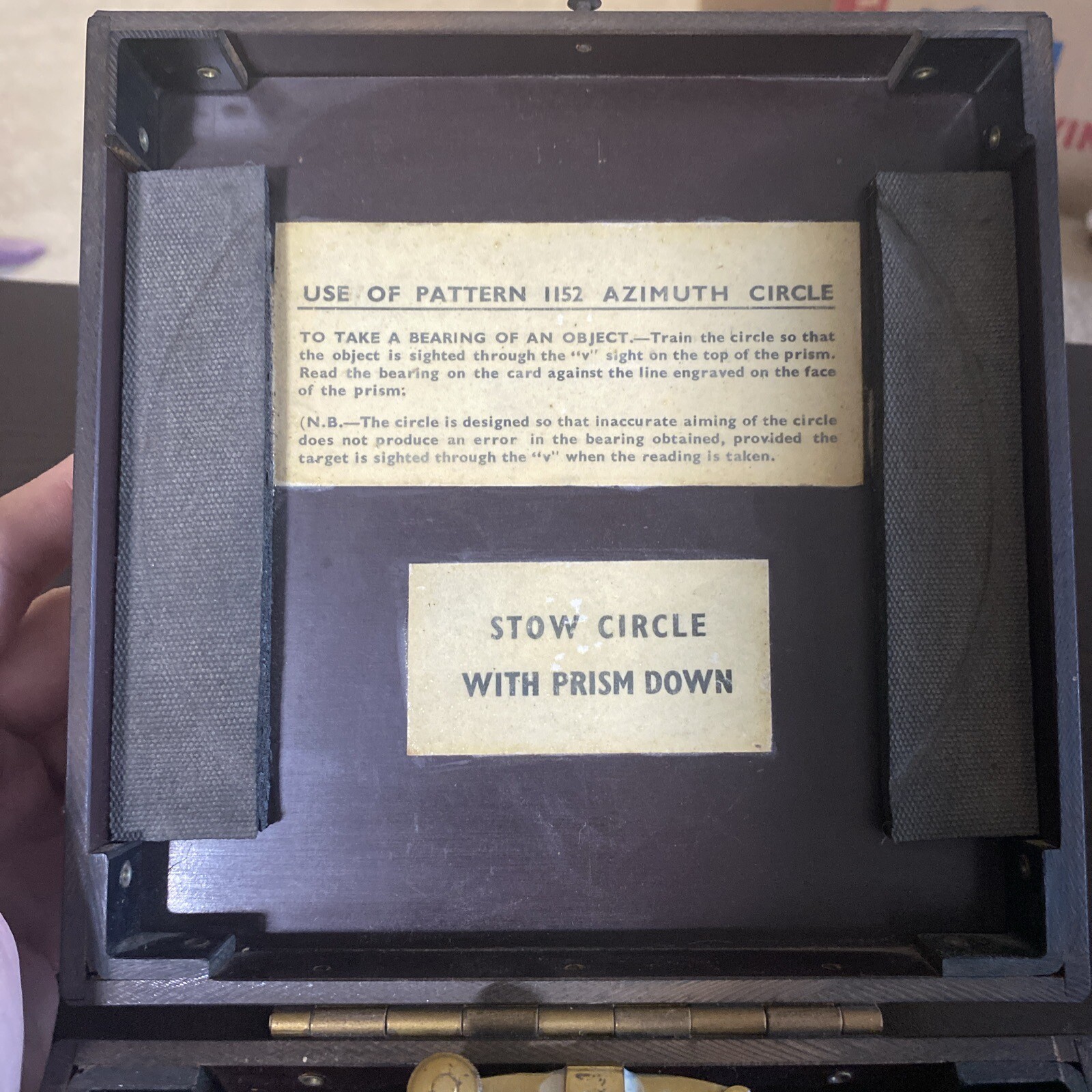 Royal Navy Azimuth Circle Pattern 1152 With Wooden Case Instructions