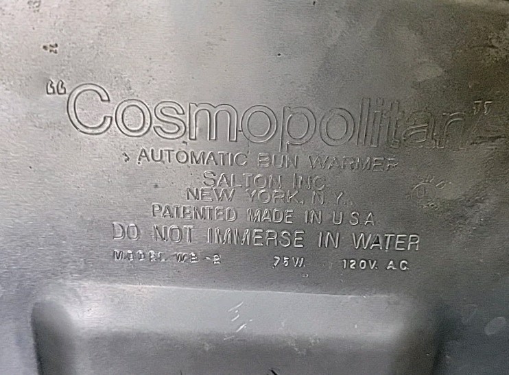 Vintage Cosmopolitan Electric Automatic Bun Warmer Top & Wicker Model WB-2