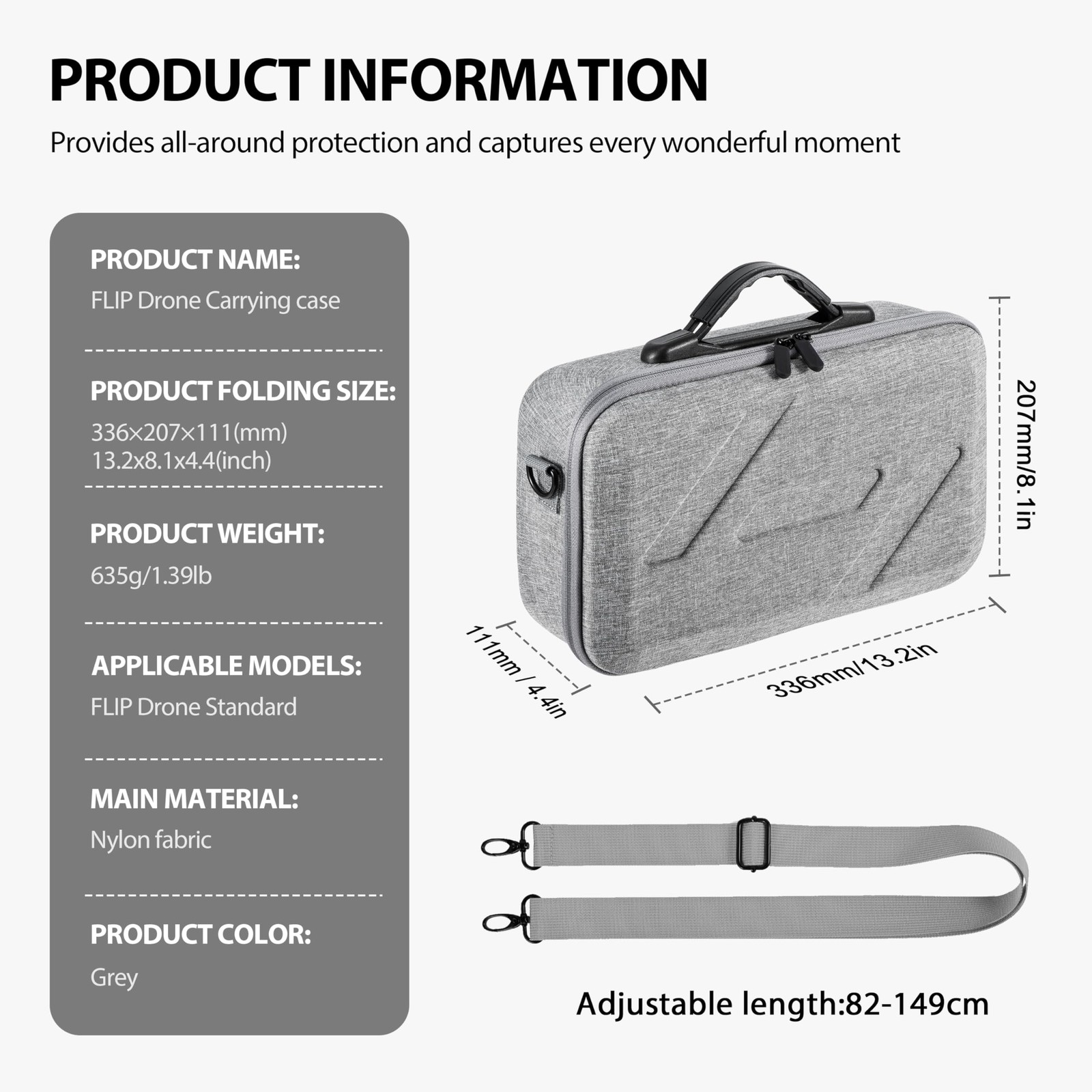 Tomat Flip Case,Portable Shoulder Bag for DJI Drone Small