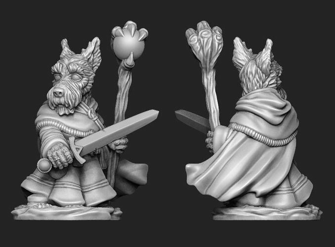 Dark Sword DSM-8162 Gabby Schnauzer Wizard with Staff & Sword (Critter Kingdoms)