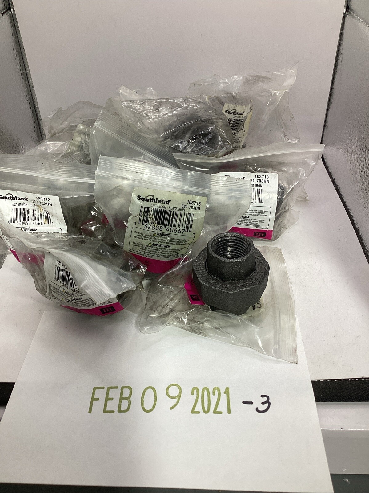 NOB Lot Of 11 521-703HN Southland 1/2” Union Black Iron