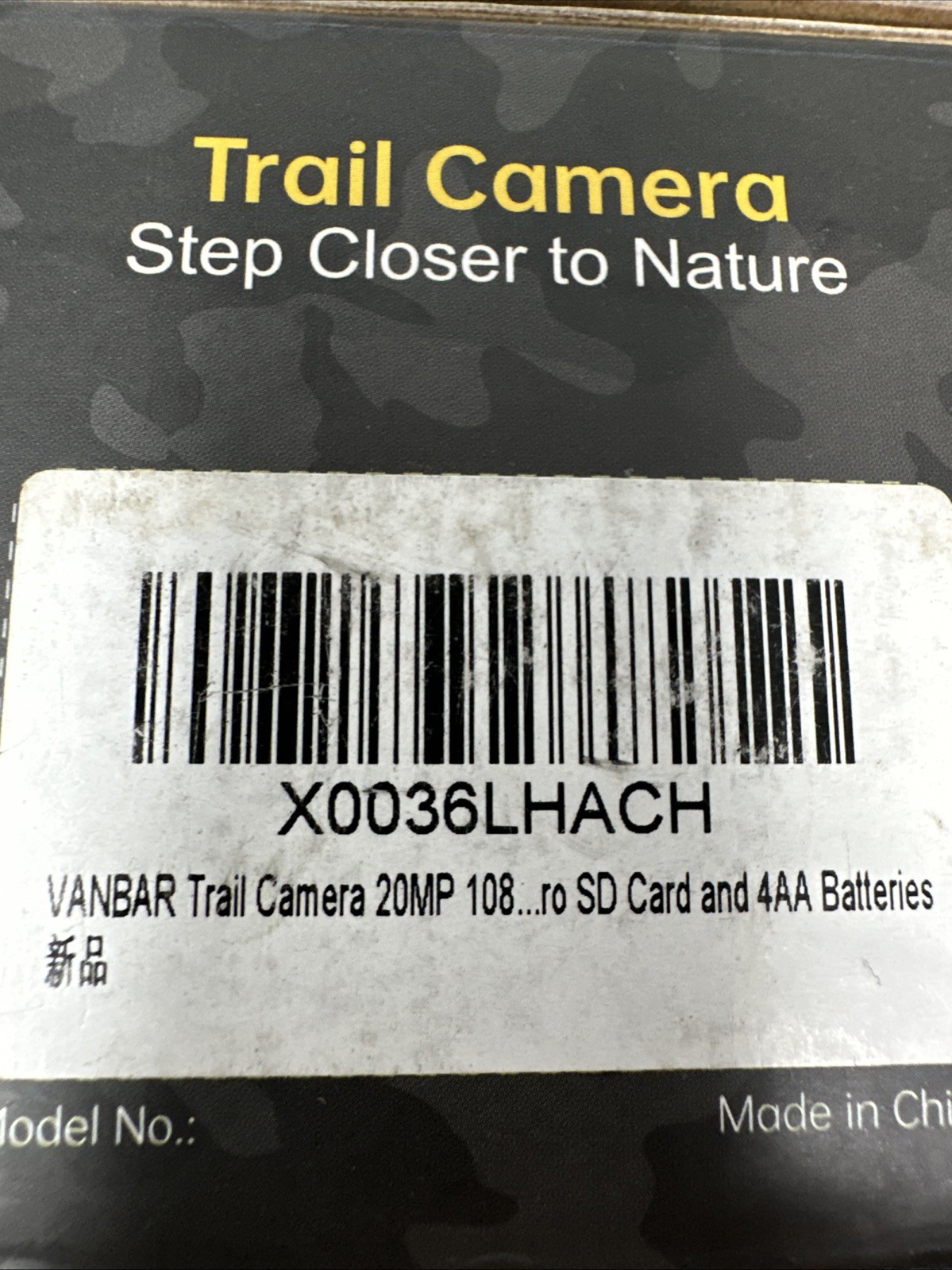 DIGITAL TRAIL CAMERA 1080p VANBAR D300/FREE SHIPPING!