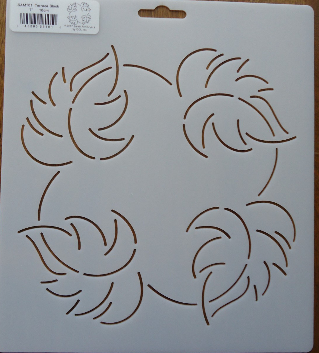 Stencil Quilting Terrace Block 7" 18cm QC sew quilt butterflies SAM101 stitch