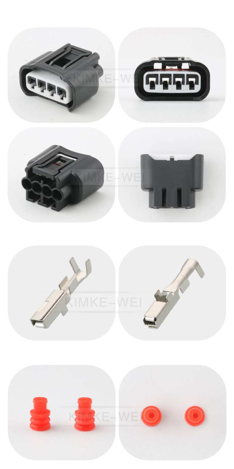 4 Pin Automotive Ignition Coil Connector Plug Set for Toyota Lexus Corolla Camry