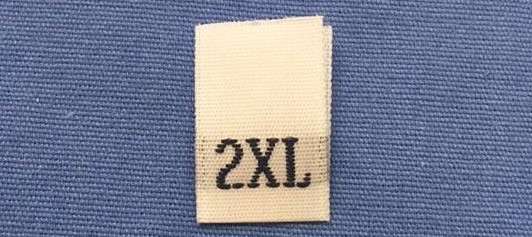 100Pcs White Taffeta Woven Clothing Letter Size TabTag Label Size 2XL