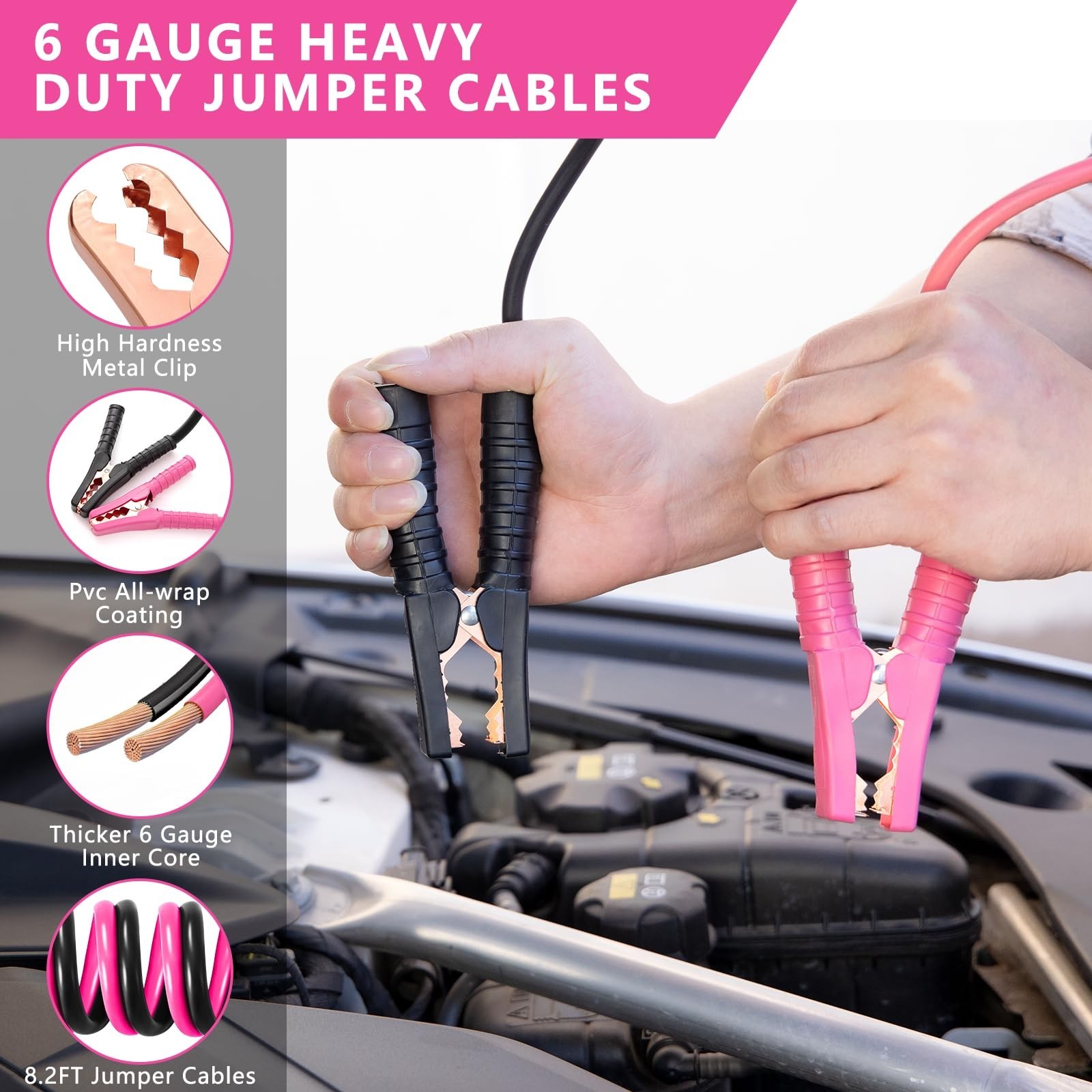 Emergency Car Kit with Air Compressor, Jumper Cables, First Aid & Tools - Winter