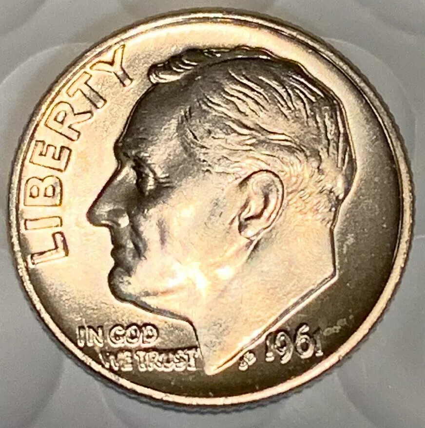 1961-D Gorgeous Silver Roosevelt Dime Grading NICE BU Free Shipping With 5 Items