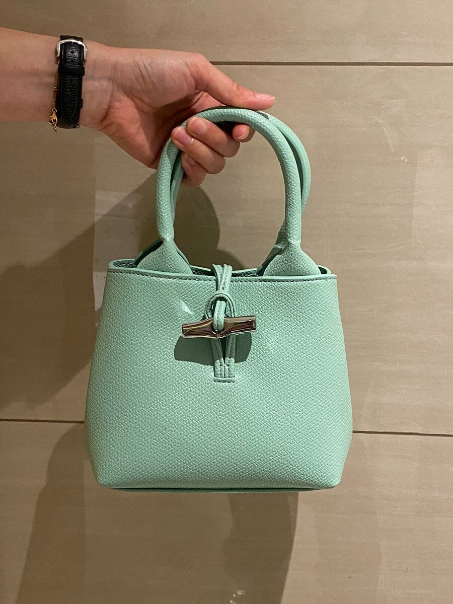 LONGCHAMP Le Roseau XS Top Handle tote outlet new light green