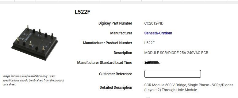 Sensata-Crydom SCR Module 600V Bridge, Single Phase - SCRs/Diodes