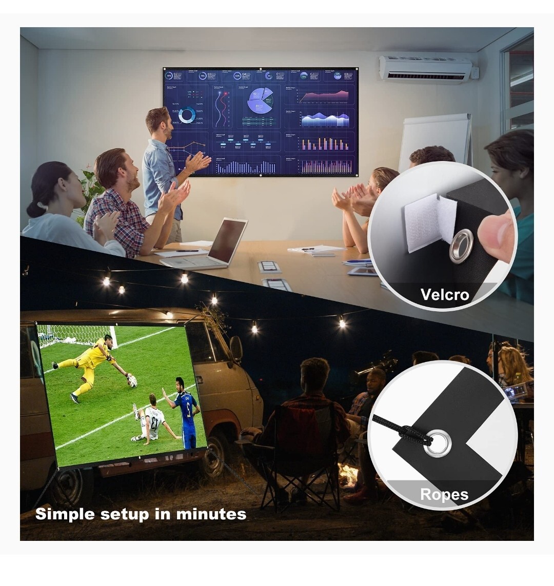 Meauro Projector Screen, 84 Inch 16:9 HD