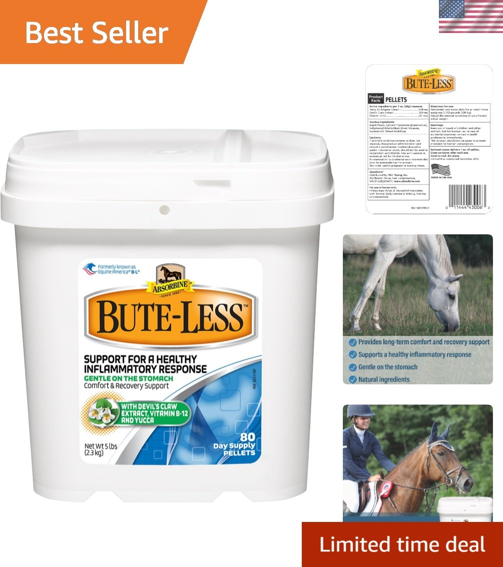 Bute-Less Comfort & Recovery Pellets for Horses - Gluten-Free, 80-Day Supply