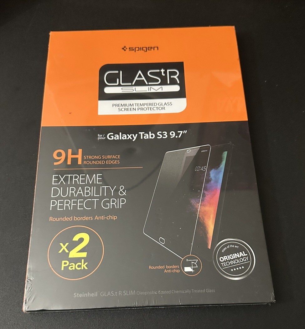 Spigen Tempered Glass Screen Protector For Galaxy S3 Tablet 9.7 in 2 Pack New