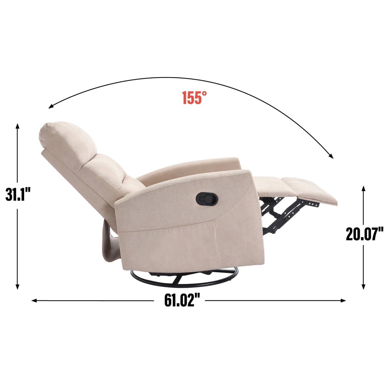 360° Swivel Recliner Chairs Modern Single Reclining Sofa Chairs for Living Room