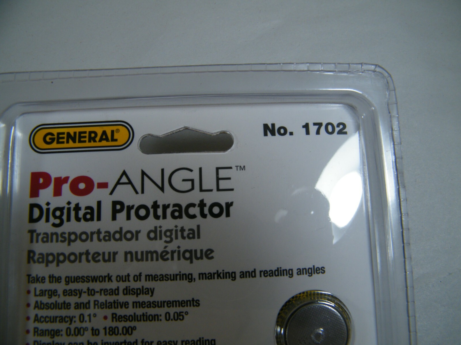 ULTRATECH GENERAL PRO-ANGLE 6" DIGITAL PROTRACTOR 0-180 DEGREES NO. 1702, NEW