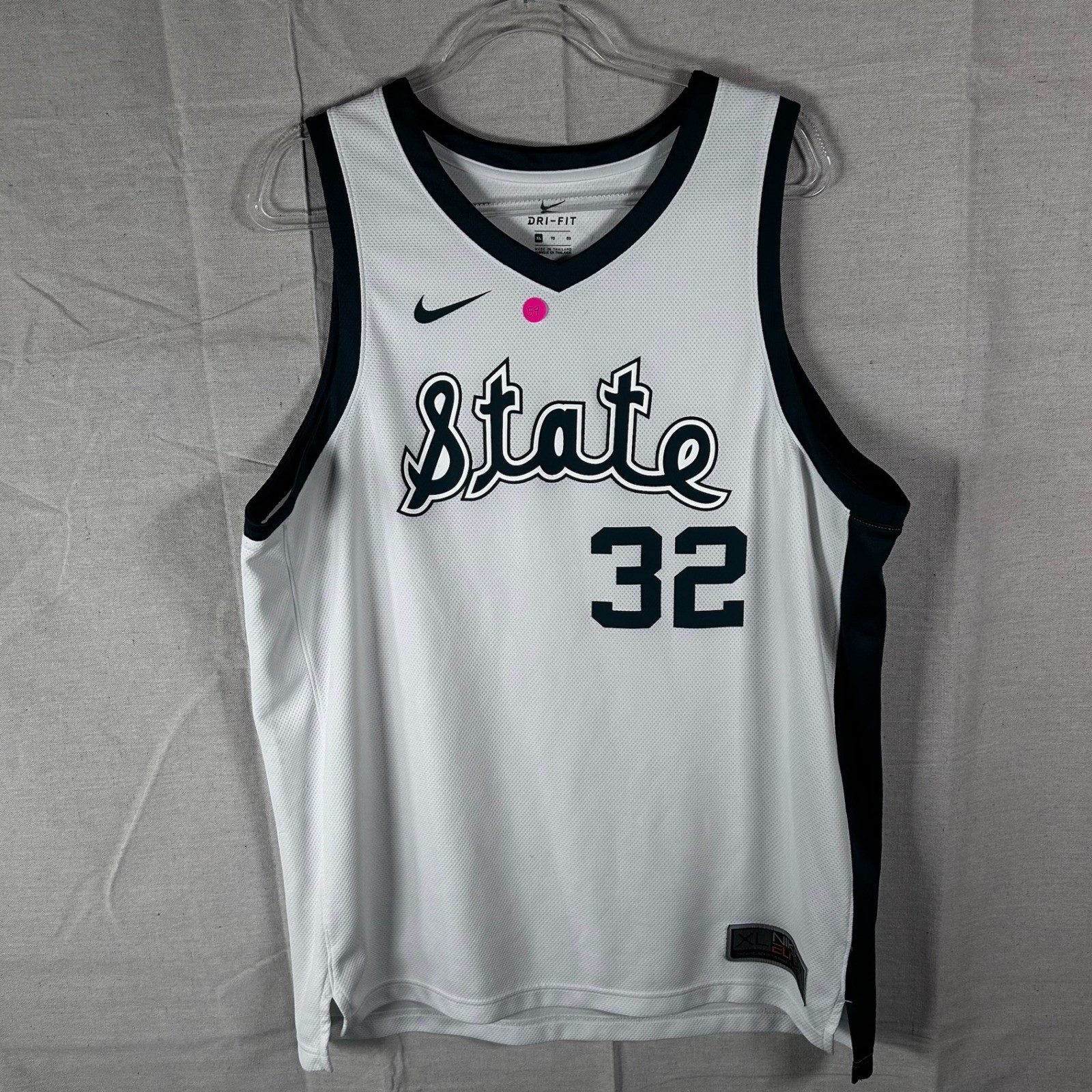 Nike Dri-Fit Michigan State Spartans #32 Basketball Jersey Mens XL White Green