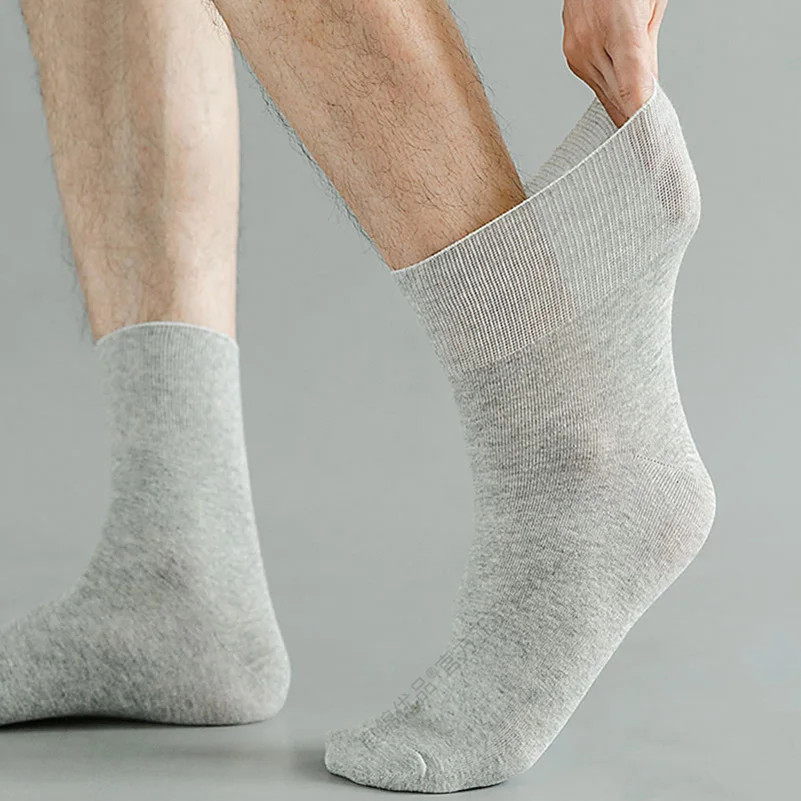 5pair Loose Mouth Socks Men Big Size Diabetic Varicose Veins Breathable Cotton
