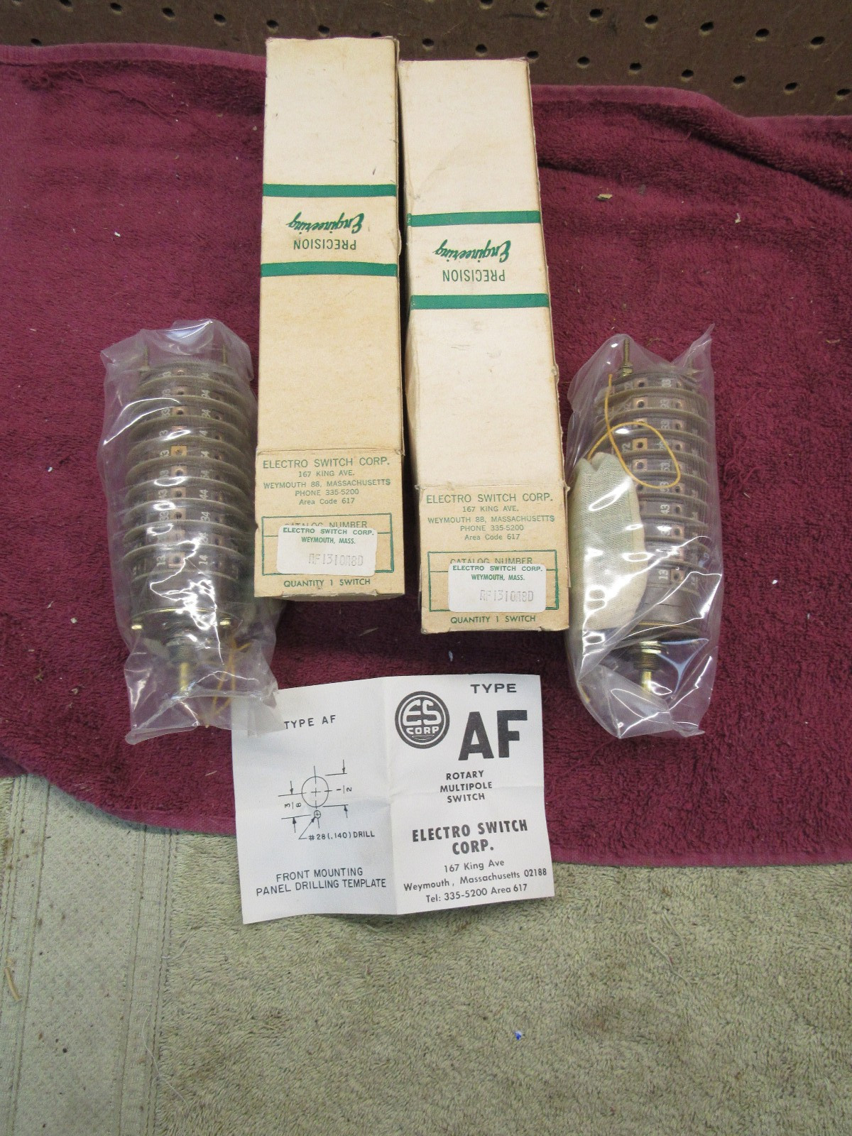 (2) NOS Electro Switch Rotary Switch AF1310A8D 8 Position 10-Pole Industrial