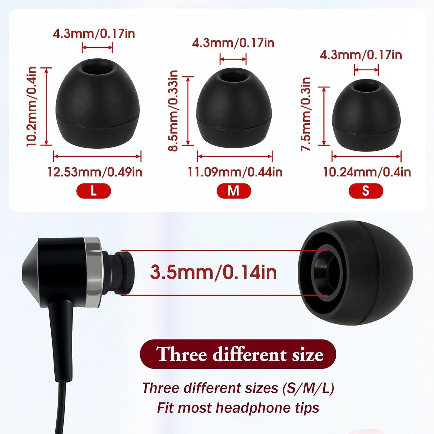 15 Pairs Silicone Ear Bud Replacement Pieces Earbuds Ear Tips Replacement Ear...