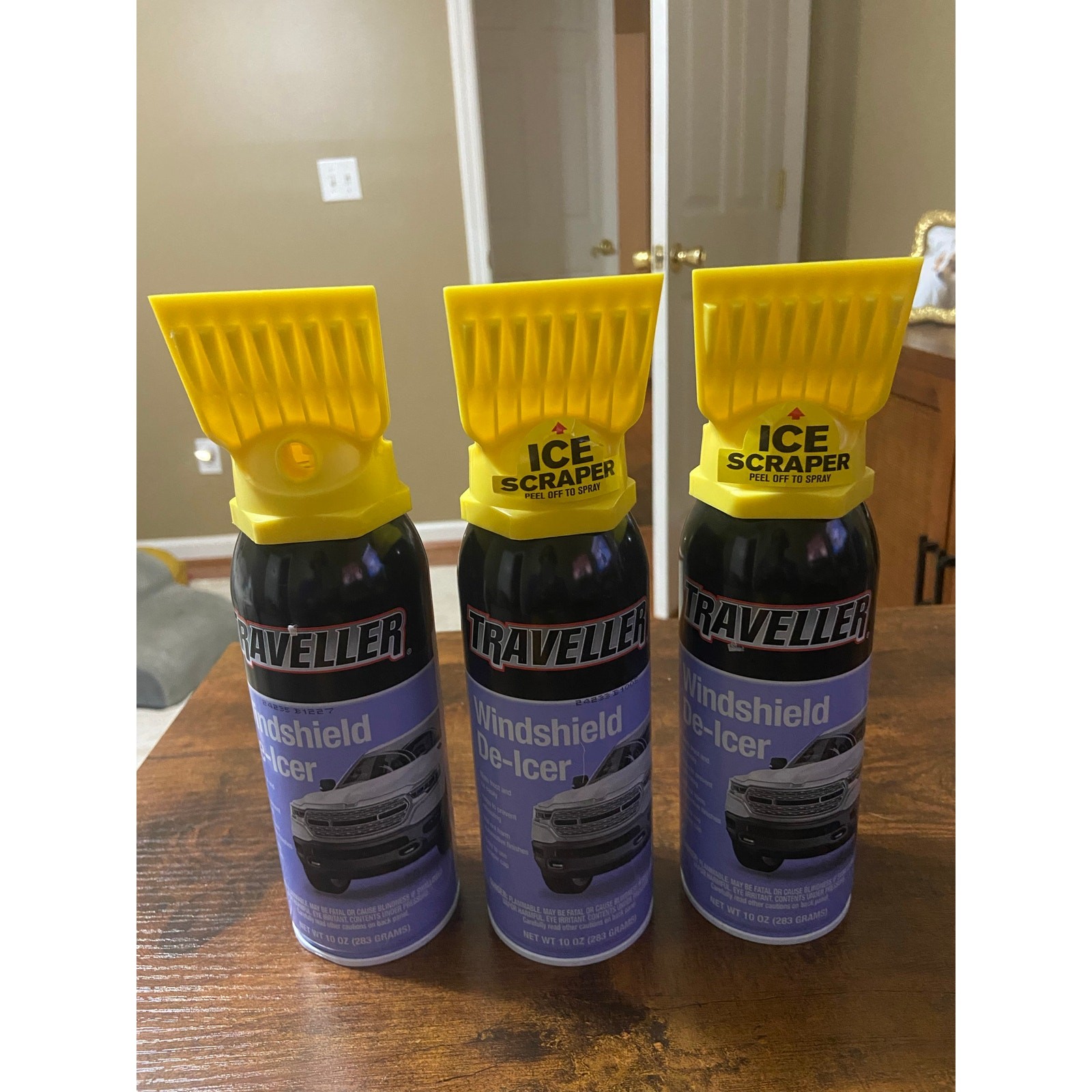 Lot of 3 Traveler Windshield De-Icer with Scraper