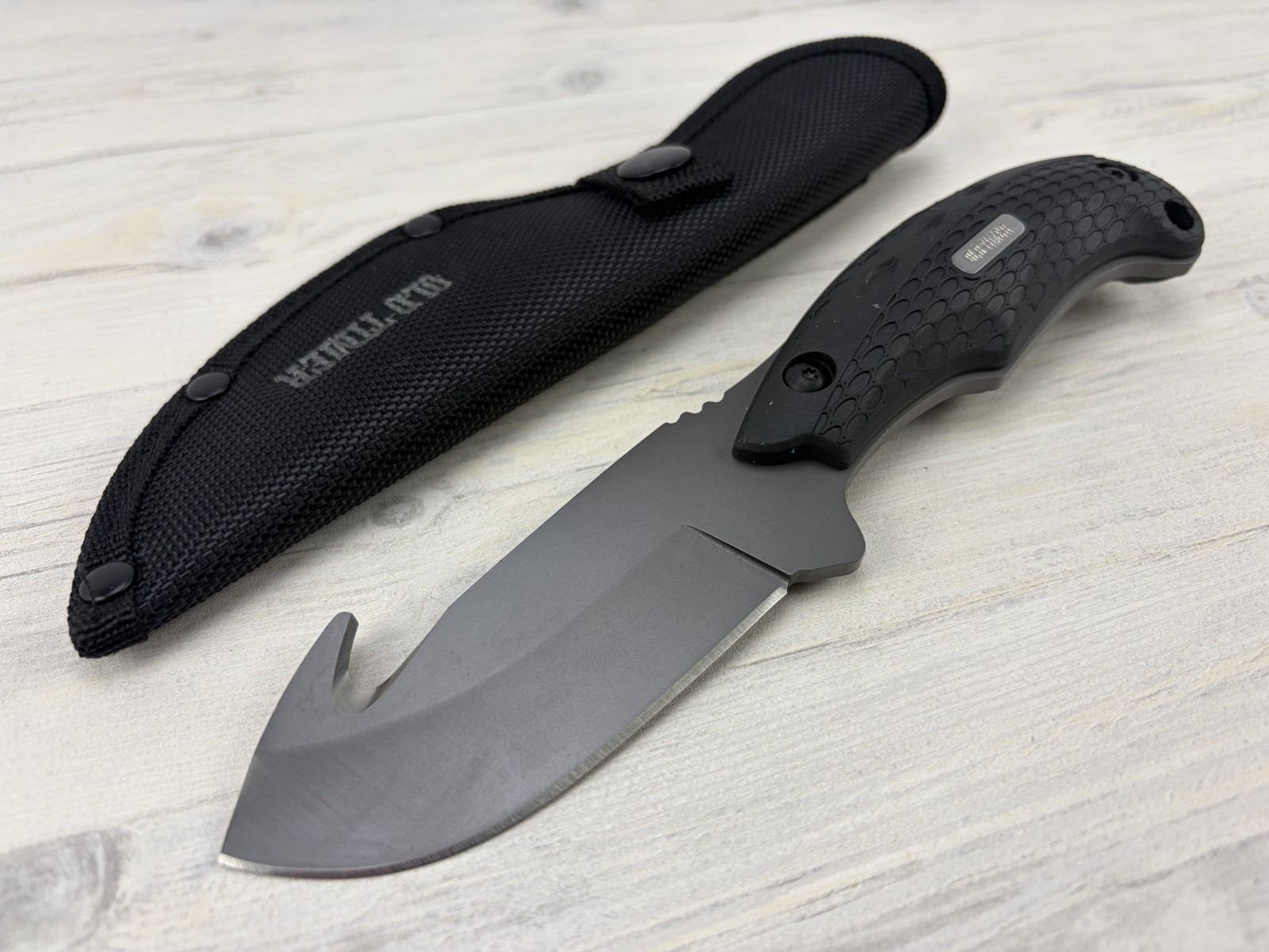 Schrade Old Timer Copperhead Guthook Fixed Blade Hunting Skinning Knife + Sheath