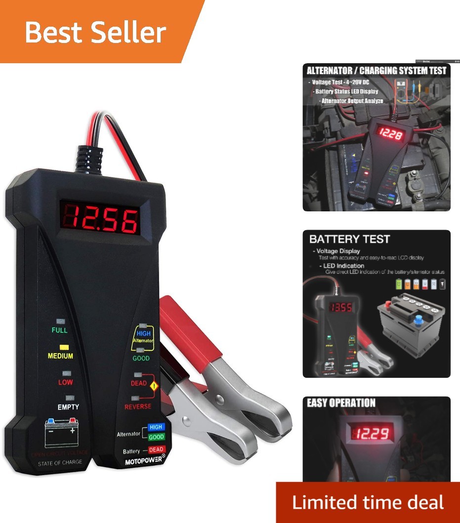 Advanced 12V Digital Voltmeter & Charging System Analyzer with Safety Features