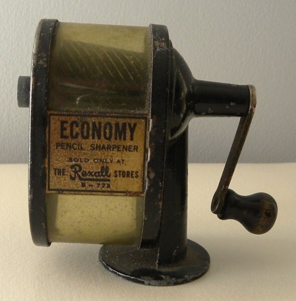 Vintage Economy Table Top Metal Pencil Sharpener, Sold at Rexall Stores