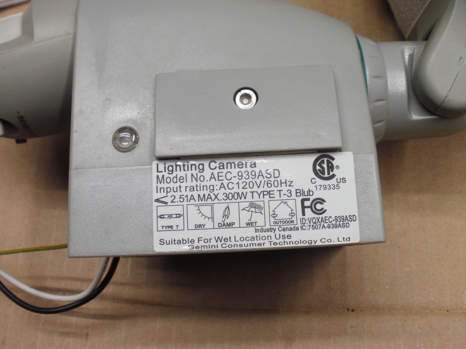 Gemini Consumer Tech. Smartguard Motion Activated Light / Video Recorder