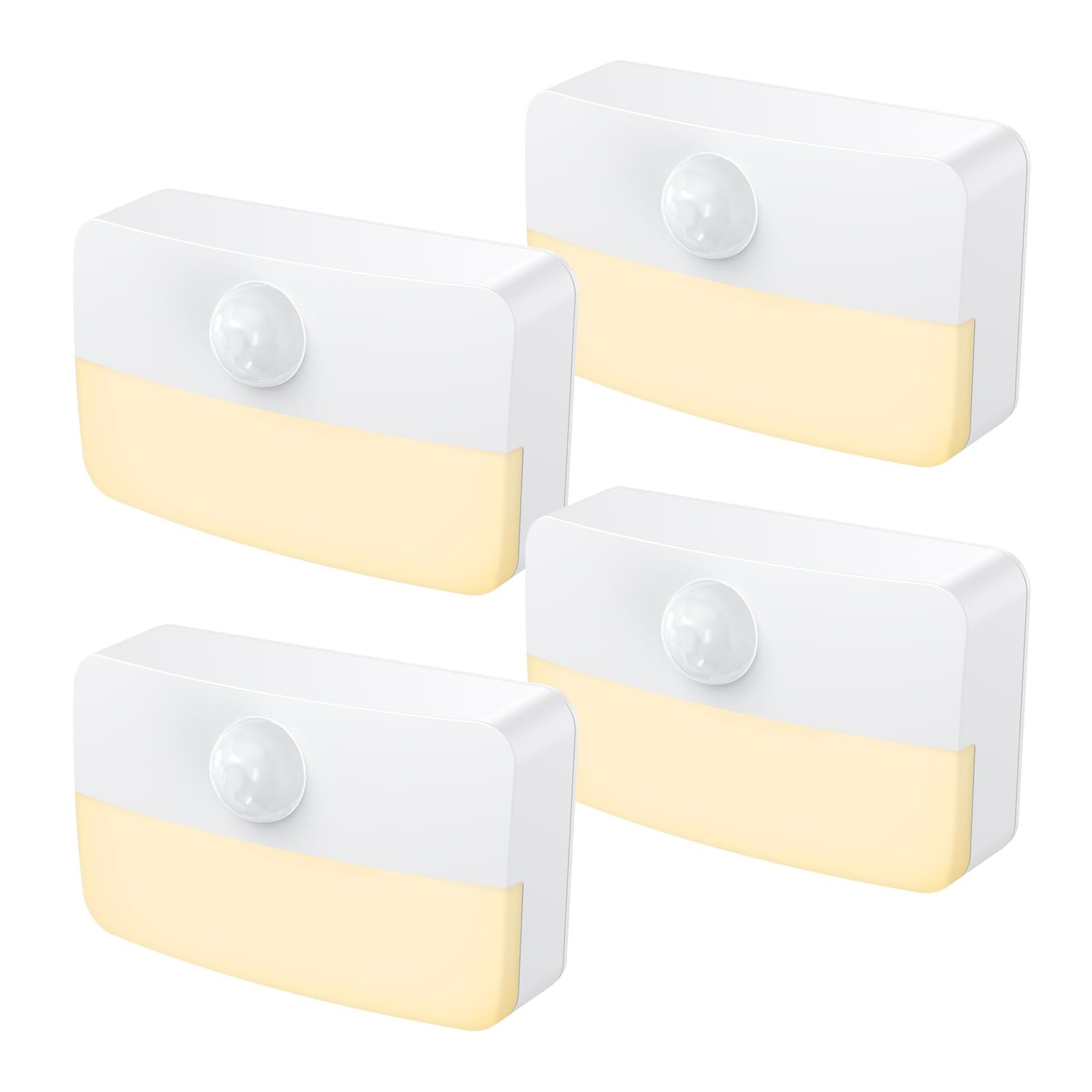 【4 Pack】 Motion Night Light, Stick-On Motion Lights Indoor, Battery Powered U...