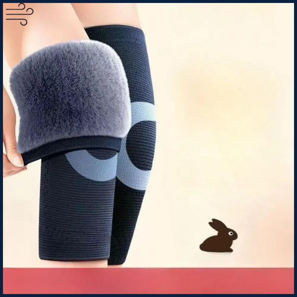 Warm Knee Pads Thickened Rabbit Fur Autumn Winter Cycling Joint Protection