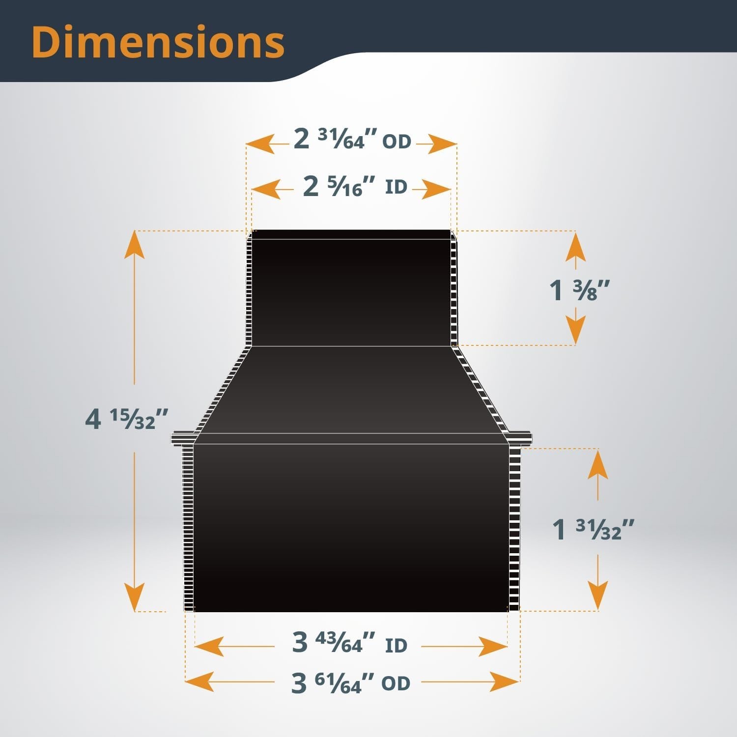 Versatile 4-Inch to 2.5-Inch Cone Reducer for Maximum Dust Collection Efficiency