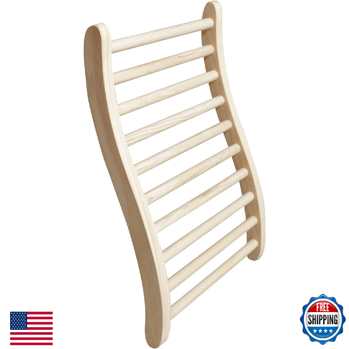 Xmatch Hemlock S-Shape Sauna Backrest for Infrared Sauna, 15.5" W