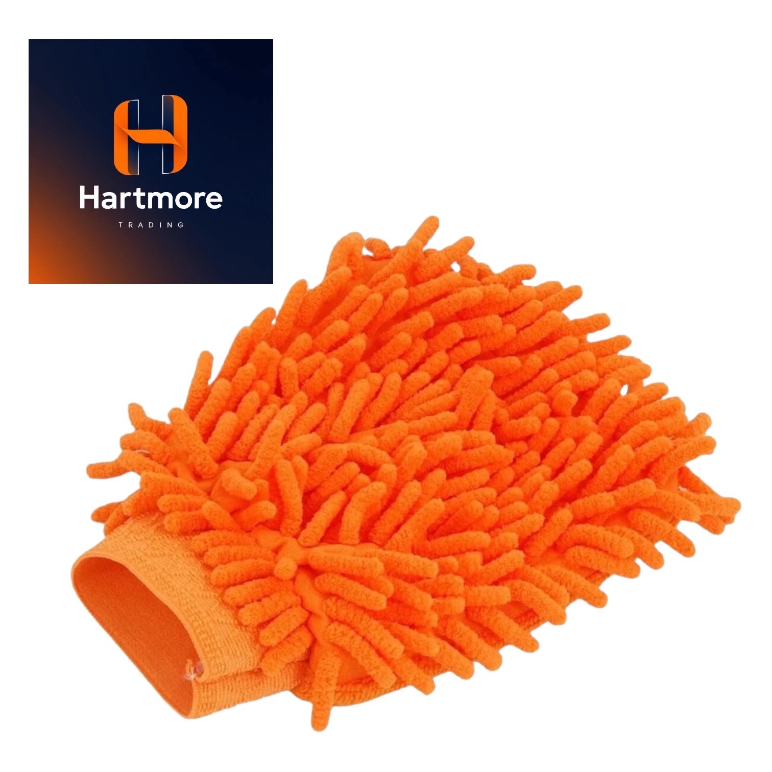 CAR CLEANING NOODLE WASH MITTS - CAR VALETING DETAIL MITT - NO SWIRLS - ORANGE