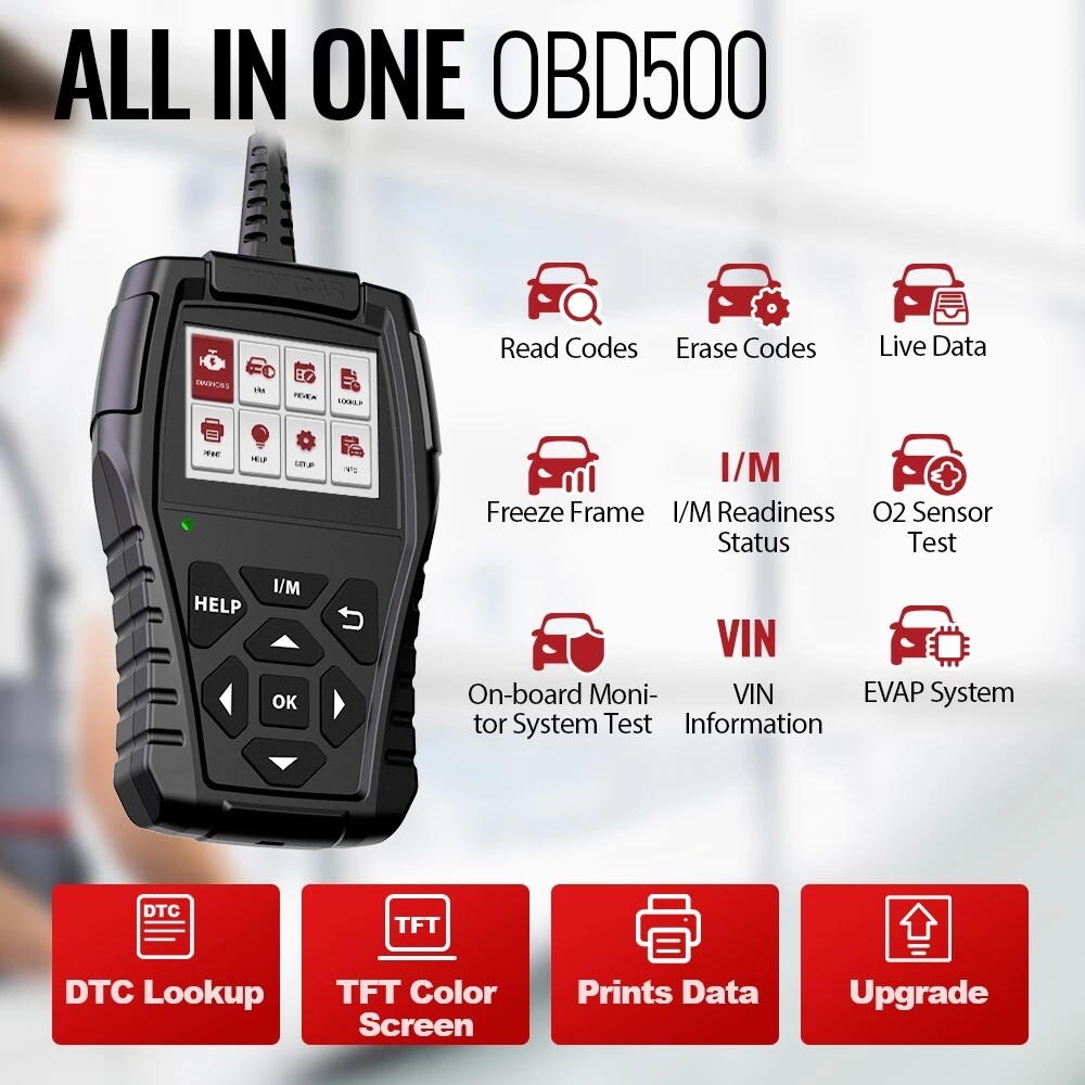 2024 THINKOBD 500 OBDII Code Reader EOBD Car Check Engine Fault Diagnostic Tool